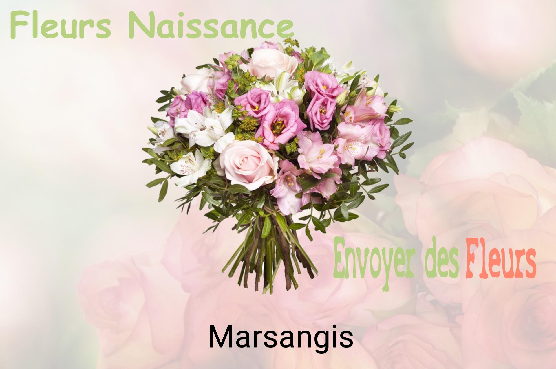 Bouquet de fleurs de naissance livré à Marsangis