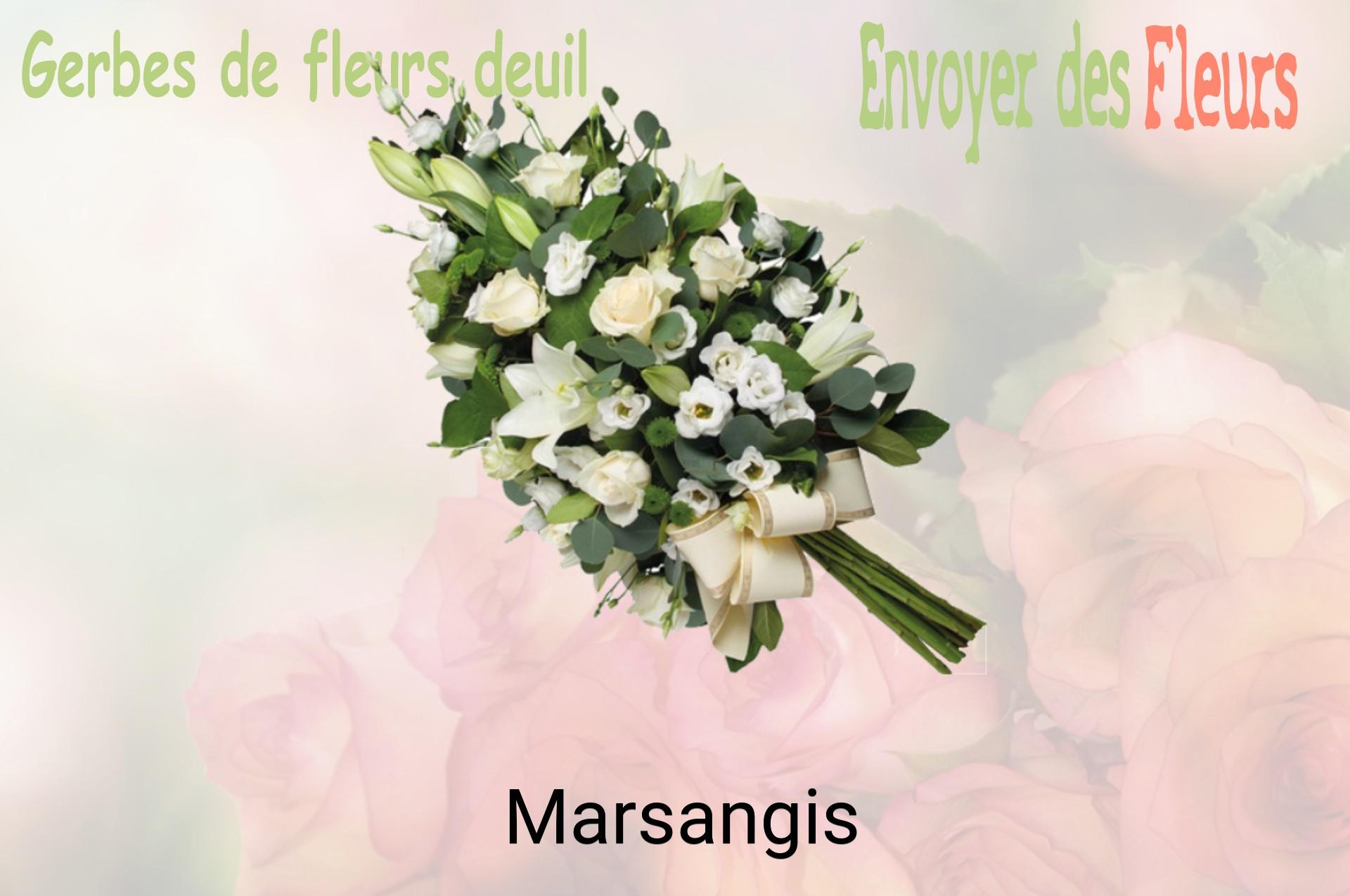 Gerbe de fleurs de deuil livrée à Marsangis